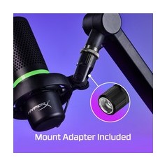 "HyperX DuoCast Microphone -6dBFS Cardioid Omni-Directional Black | Exceptional Sound Quality & Versatile Connectivity"